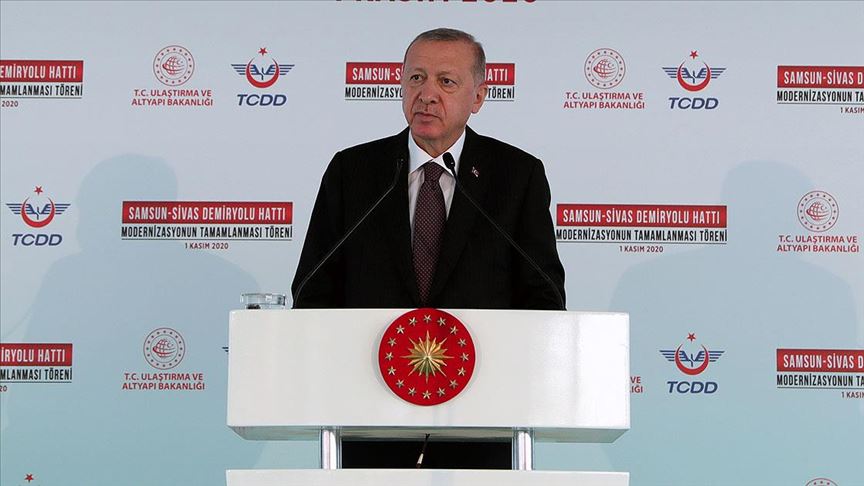 CUMHURBAŞKANI ERDOĞAN: SAMSUN-SİVAS DEMİR YOLU HATTI LOJİSTİK TAŞIMACILIĞA YENİ BİR İVME KAZANDIRACAK