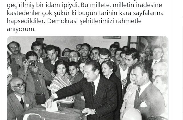 BAŞKAN YAZICI’DAN 27 MAYIS MESAJI,” TÜRKİYE’NİN İSTİKBALİNİN BOĞAZINA GEÇİRİLMİŞ BİR İDAM İPİYDİ”