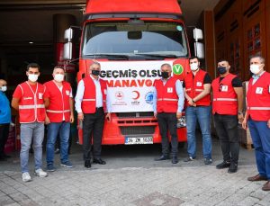 TUZLA’DAN MANAVGAT’A YARDIM TIRLARI VE SU TANKERLERİ YOLA ÇIKTI