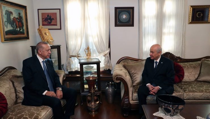 CUMHURBAŞKANI ERDOĞAN, MHP GENEL BAŞKANI BAHÇELİ İLE BİR ARAYA GELDİ