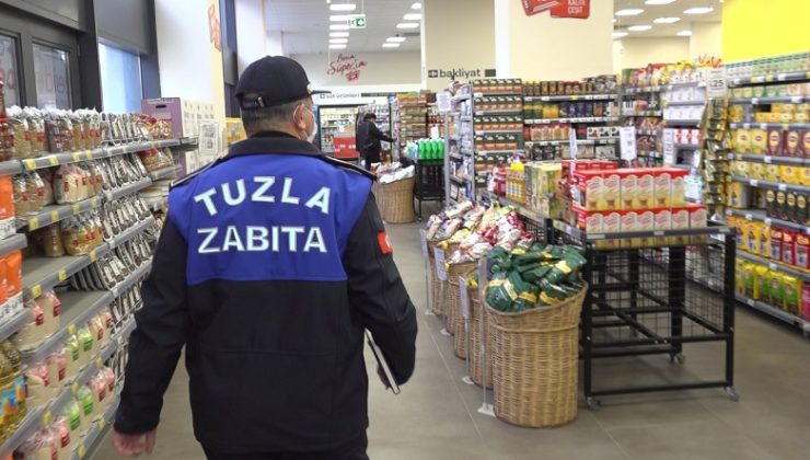 TUZLA BELEDİYESİ ZABITA EKİPLERİ, MARKETLERİ DENETLEDİ