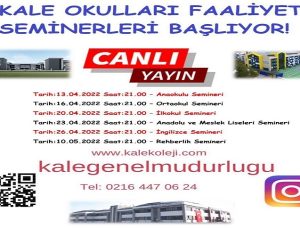 ‘’KALE OKULLARI EĞİTİM FAALİYETLERİ CANLI YAYINLARI BAŞLIYOR’’