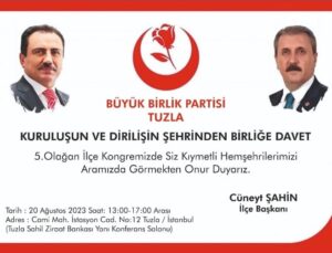 BBP TUZLA İLÇE TEŞKİLATI KONGREYE GİDİYOR