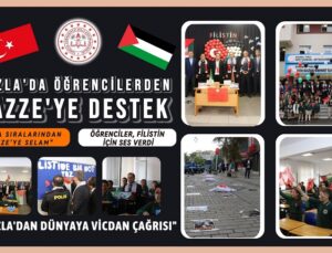 TUZLA’DA ÖĞRENCİLERDEN GAZZE’YE DESTEK