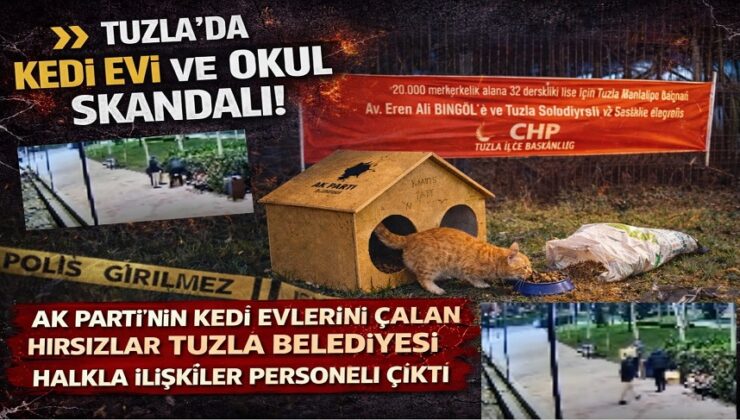 AK PARTİ’NİN KEDİ EVLERİNİ ÇALAN HIRSIZLAR TUZLA BELEDİYESİ HALKLA İLİŞKİLER PERSONELİ ÇIKTI