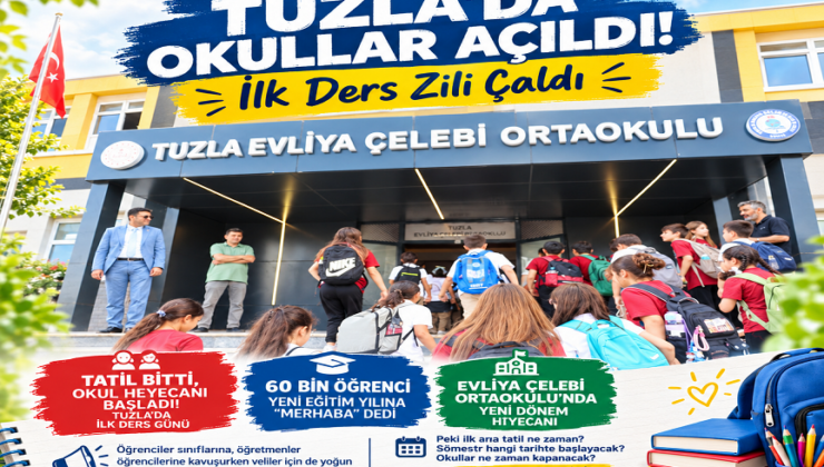 TUZLA’DA OKULLAR AÇILDI! İLK DERS ZİLİ ÇALDI